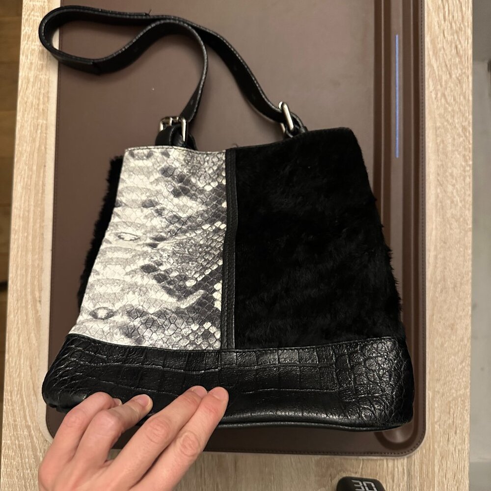 Puntotres Bag, Faux Fur / Leather